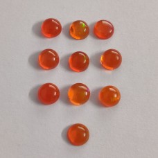 Orange Ethiopian opal 7mm round cabochon